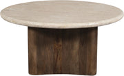 Pietra Travertine And Mango Wood Coffee Table in Brown - 77014Brown-CT