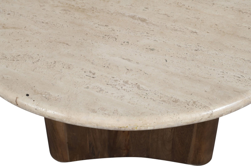 Pietra Travertine And Mango Wood Coffee Table in Brown - 77014Brown-CT