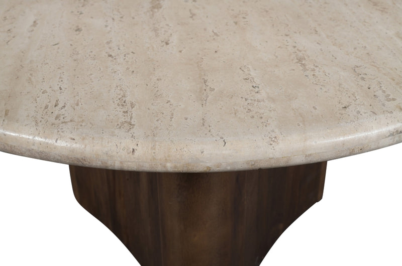 Pietra Travertine And Mango Wood Coffee Table in Brown - 77014Brown-CT