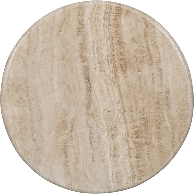 Pietra Travertine And Mango Wood End / Side Table in Brown - 77014Brown-ET