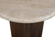 Pietra Travertine And Mango Wood End / Side Table in Brown - 77014Brown-ET
