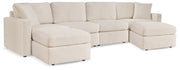 Pillar Peak 4-Piece Sectional with Ottoman in Oyster - PKG019273