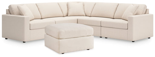 Pillar Peak 5-Piece Sectional with Ottoman in Oyster - PKG018621
