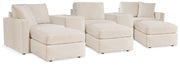 Pillar Peak 5-Piece Sectional with Ottoman in Oyster - PKG019272