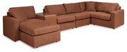 Pillar Peak 6-Piece Sectional with Ottoman in Spice - PKG018609