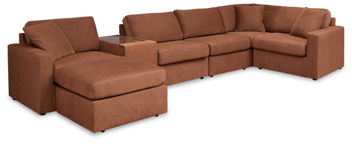 Pillar Peak 6-Piece Sectional with Ottoman in Spice - PKG018609
