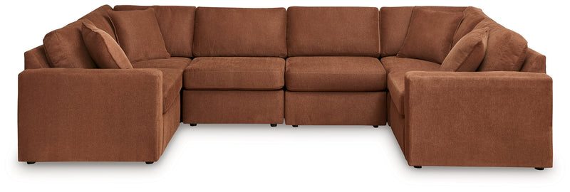 Pillar Peak 6-Piece Sectional with Ottoman in Spice - PKG019266