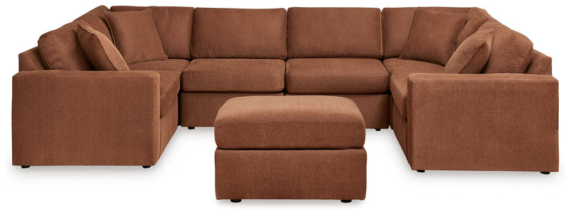 Pillar Peak 6-Piece Sectional with Ottoman in Spice - PKG019266