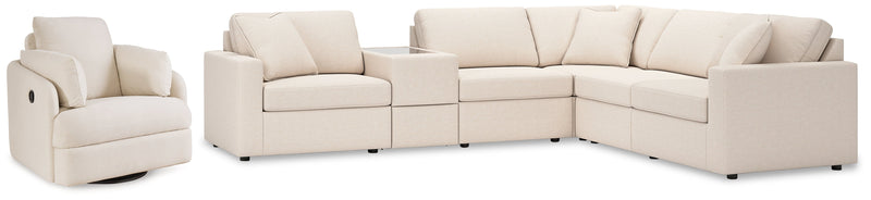 Pillar Peak 6-Piece Sectional with Recliner in Oyster - PKG018626