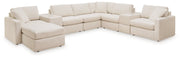 Pillar Peak 8-Piece Sectional with Ottoman in Oyster - PKG019274