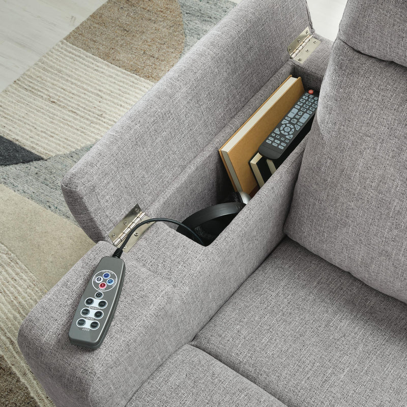 Pineland Pewter Power Glider Recliner with Audio System - PC9930642A