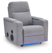 Pineland Pewter Power Glider Recliner with Audio System - PC9930642A