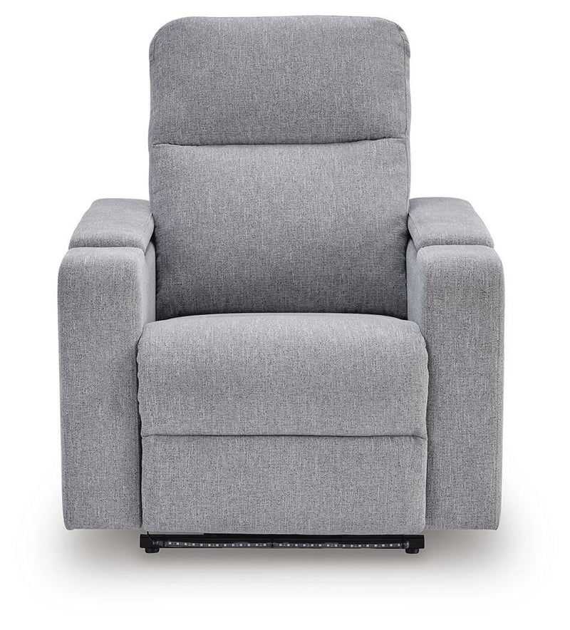 Pineland Pewter Power Glider Recliner with Audio System - PC9930642A