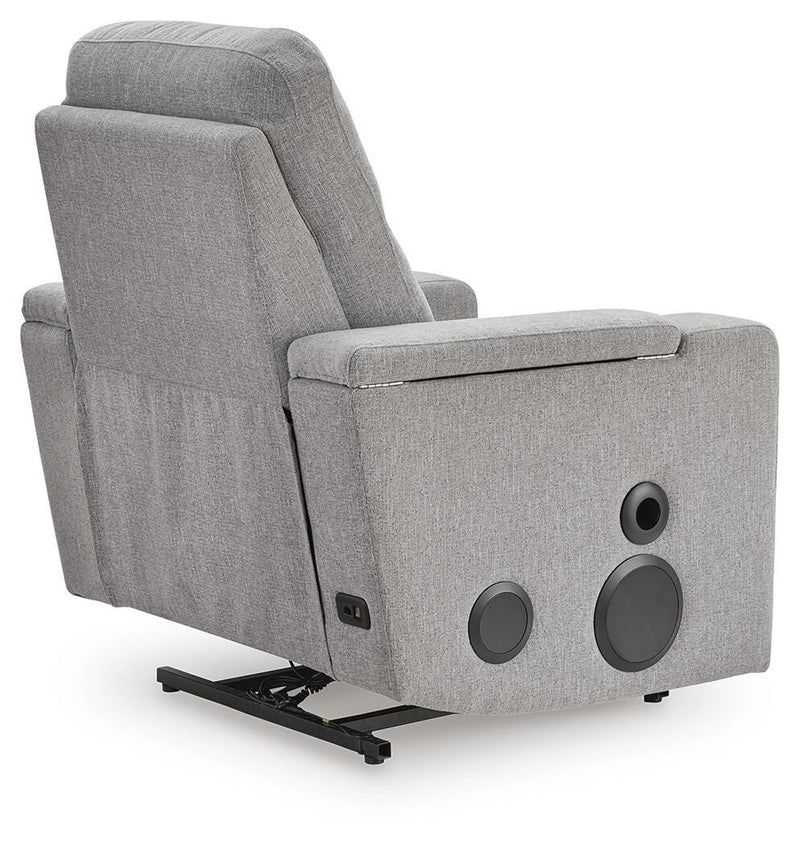 Pineland Pewter Power Glider Recliner with Audio System - PC9930642A