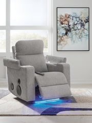 Pineland Pewter Power Glider Recliner with Audio System - PC9930642A