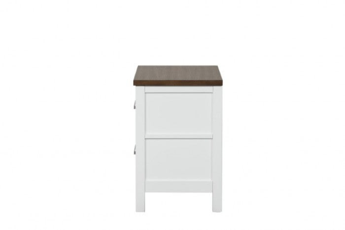 Pinetop White/Dark Brown Nightstand - FM7171WH-N