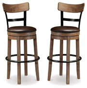 Pinnadel Grayish Brown Bar Height Bar Stool (Set of 2) - D542-130X2