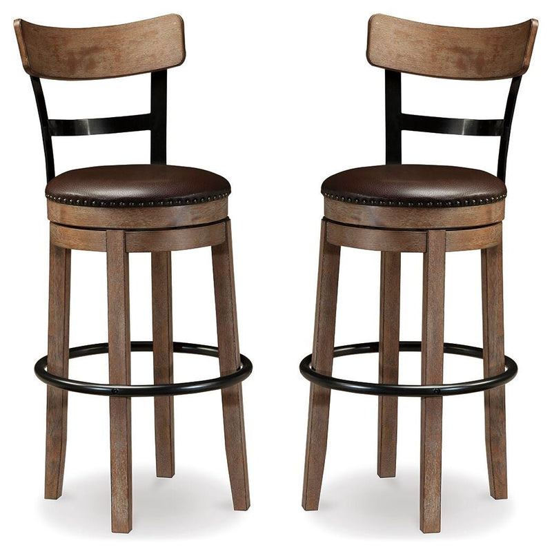 Pinnadel Grayish Brown Bar Height Bar Stool (Set of 2) - D542-130X2