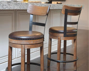 Pinnadel Grayish Brown Counter Height Bar Stool (Set of 2) - D542-124X2