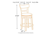 Pinnadel Light Brown Counter Height Bar Stool - Gate FurnitureBarstool