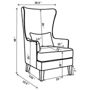 Pippin Upholstered High Wingback Accent Chair Latte - 904066
