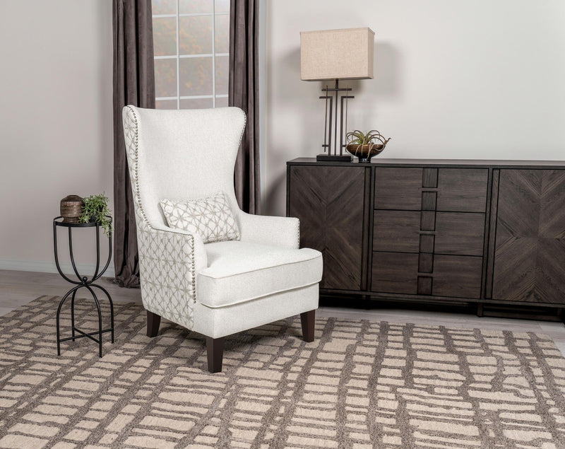 Pippin Upholstered High Wingback Accent Chair Latte - 904066