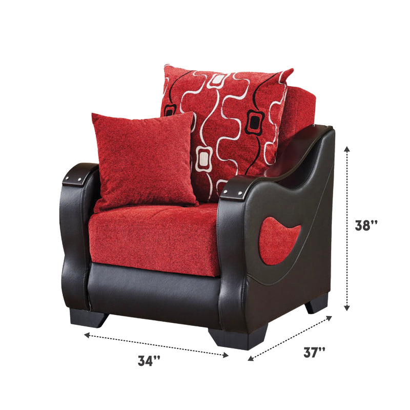 Pittsburgh Red Sleeper Living Room Set - Gate FurnitureLiving Room Set