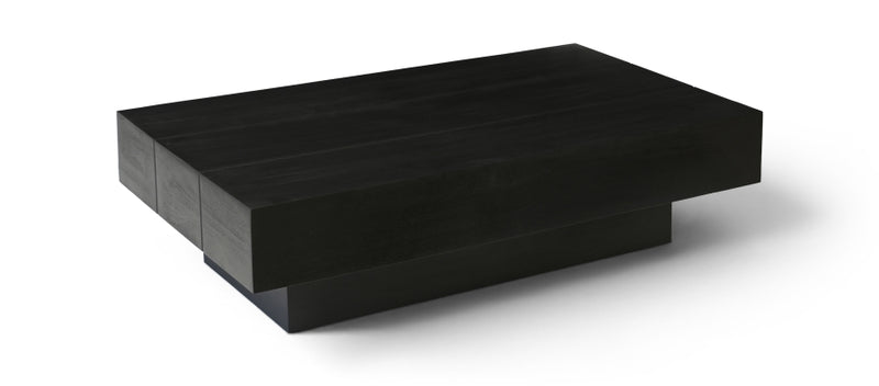 Plank Mango Wood Coffee Table in Black - 63011Black-CT
