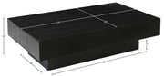 Plank Mango Wood Coffee Table in Black - 63011Black-CT