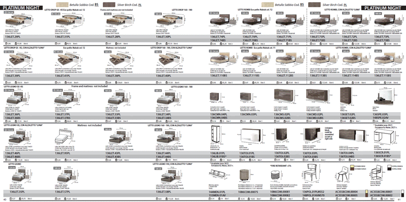 Platinum Legno Bedroom Silver Birch Set - Gate Furniture