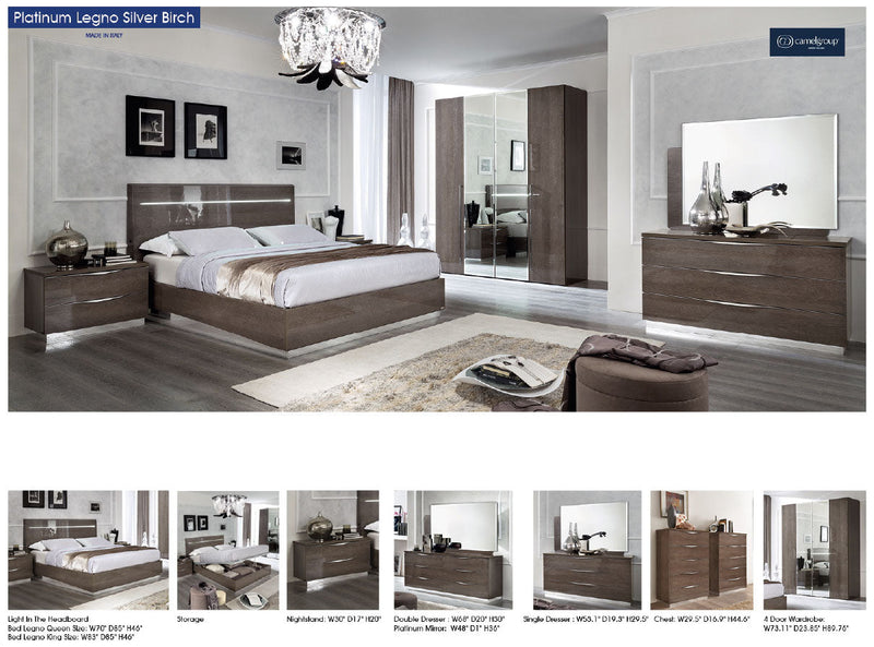 Platinum LEGNO Bedroom SILVER BIRCH SET - p7784