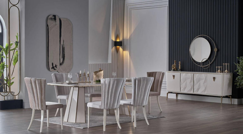 Plaza Buffet Mirror (Ivory) - Gate FurnitureMirror