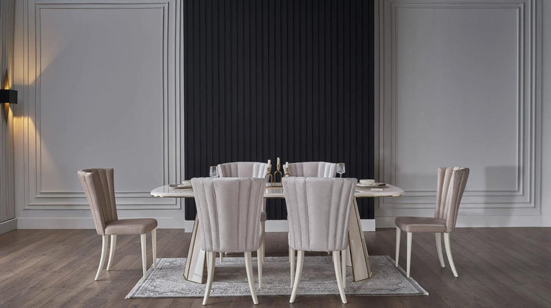 Plaza Dining Table (Ivory) - Gate FurnitureDining Table