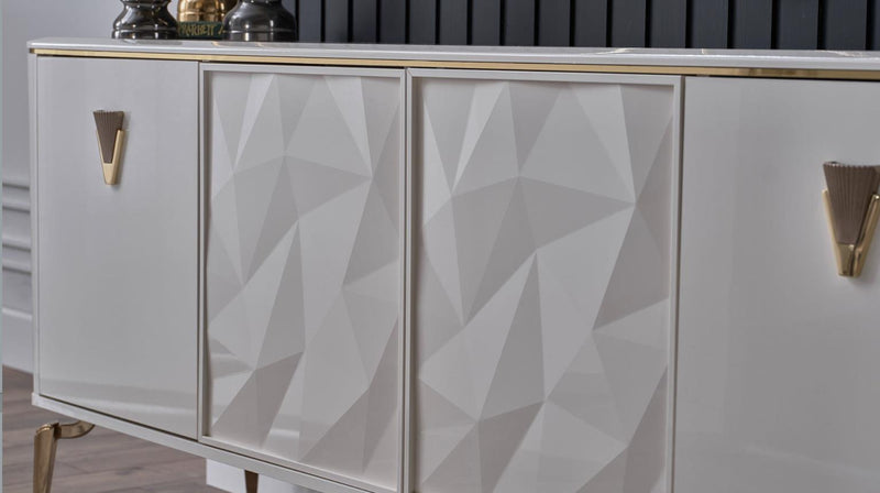 Plaza Dining Table (Ivory) - Gate FurnitureDining Table