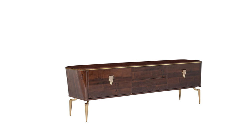 Plaza Tv Stand (Plaza Walnut (Plaza Teks) - Gate FurnitureTV Stand