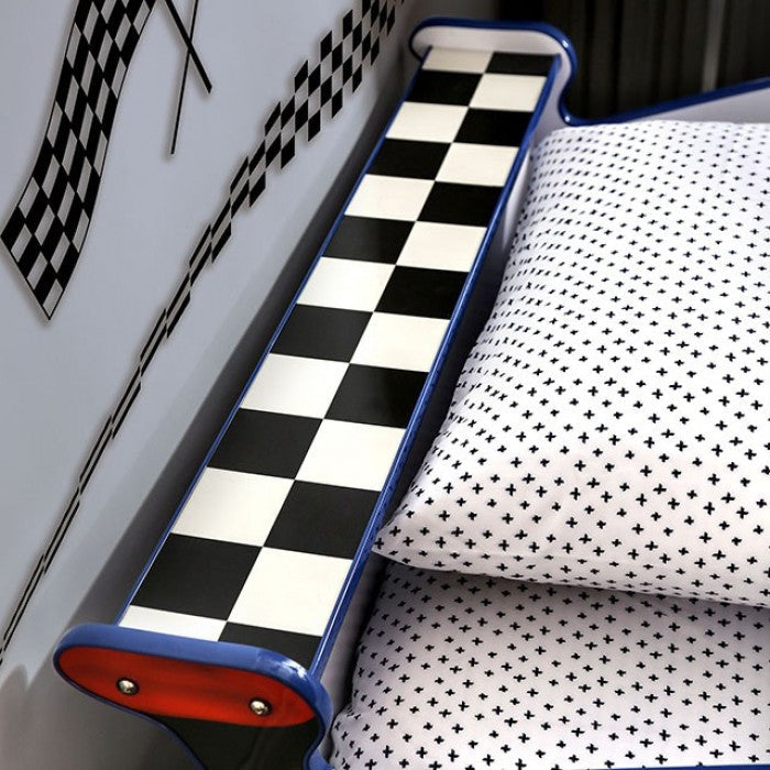 Poe White/Blue Twin Bed - CM7640-BED
