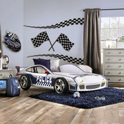 Poe White/Blue Twin Bed - CM7640-BED