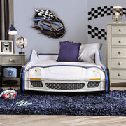 Poe White/Blue Twin Bed - CM7640-BED