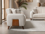 Polo 3-pieces (Sofa & Loveseat & Chair) Livingroom Set in Cream - 200-ST-POL-FLORIA 04-321