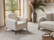 Polo 3-pieces (Sofa & Loveseat & Chair) Livingroom Set in Cream - 200-ST-POL-FLORIA 04-321