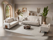 Polo 3-pieces (Sofa & Loveseat & Chair) Livingroom Set in Cream - 200-ST-POL-FLORIA 04-321
