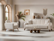 Polo 3-pieces (Sofa & Loveseat & Chair) Livingroom Set in Cream - 200-ST-POL-FLORIA 04-321