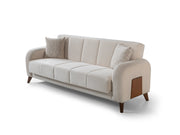 Polo 3-pieces (Sofa & Loveseat & Chair) Livingroom Set in Cream - 200-ST-POL-FLORIA 04-321
