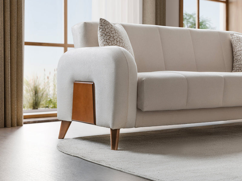Polo 3-pieces (Sofa & Loveseat & Chair) Livingroom Set in Cream - 200-ST-POL-FLORIA 04-321