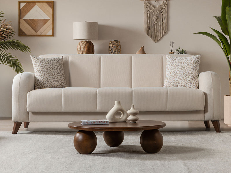 Polo Convertible Sofa in Cream - 200-ST-POL-FLORIA 04-3