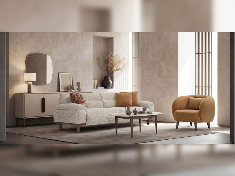Polo El 4-pieces (Relax Sofa & Sofa & 2 Chair) Livingroom in Beige - Brown - 200-ELI-POL-AS-050-T-885-33R11