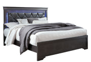 Pompei Metallic Grey Full Bed With Led - POMPEI-GR-FB-N