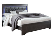 Pompei Metallic Grey King Bed With Led - Gate FurnitureKing Bed