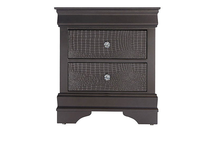 Pompei Metallic Grey Nightstand - POMPEI-METALLIC GREY-NS-N
