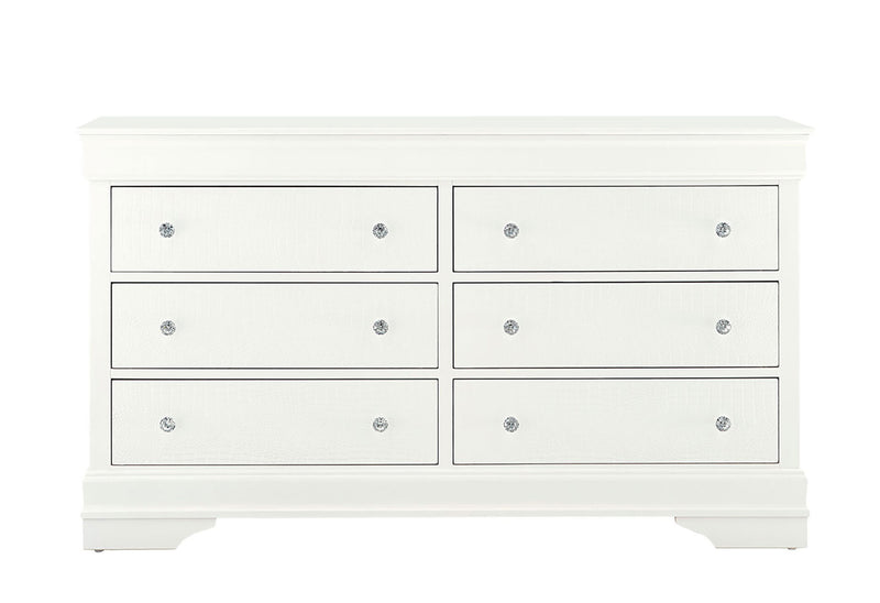 Pompei Metallic White Dresser - POMPEI-METALLIC WHITE-DR-N